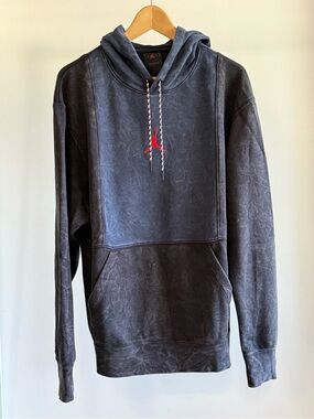 Nike Jordan Legacy 1 Hoodie Black/Obsidian Acid Wash Size M CZ1160-010